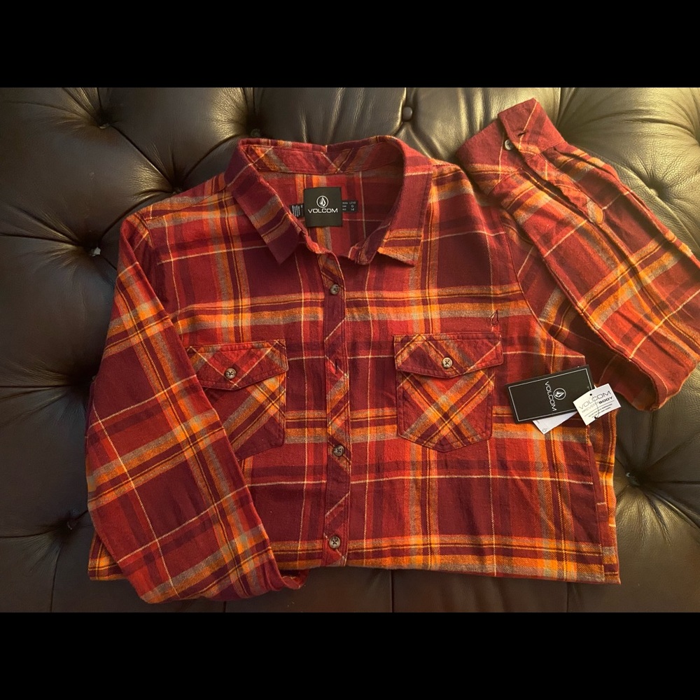 Volcom plaid flannel shirt button up long sleeve